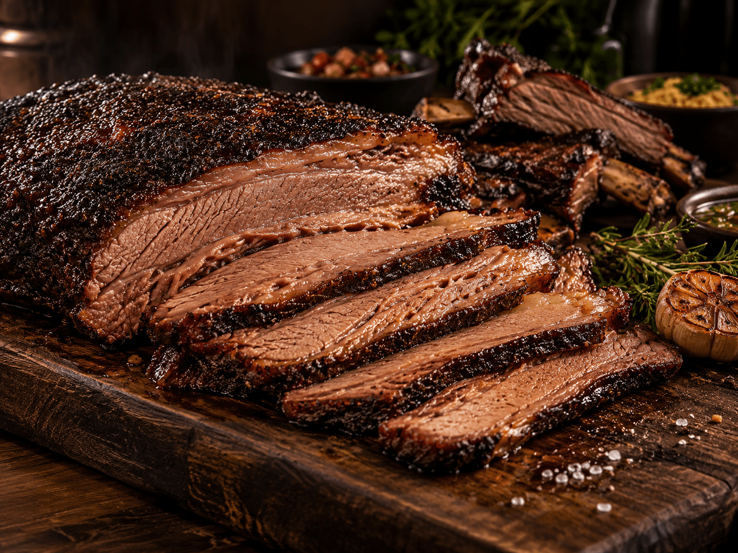 Carne preparada lentamente, com crosta dourada e textura suculenta